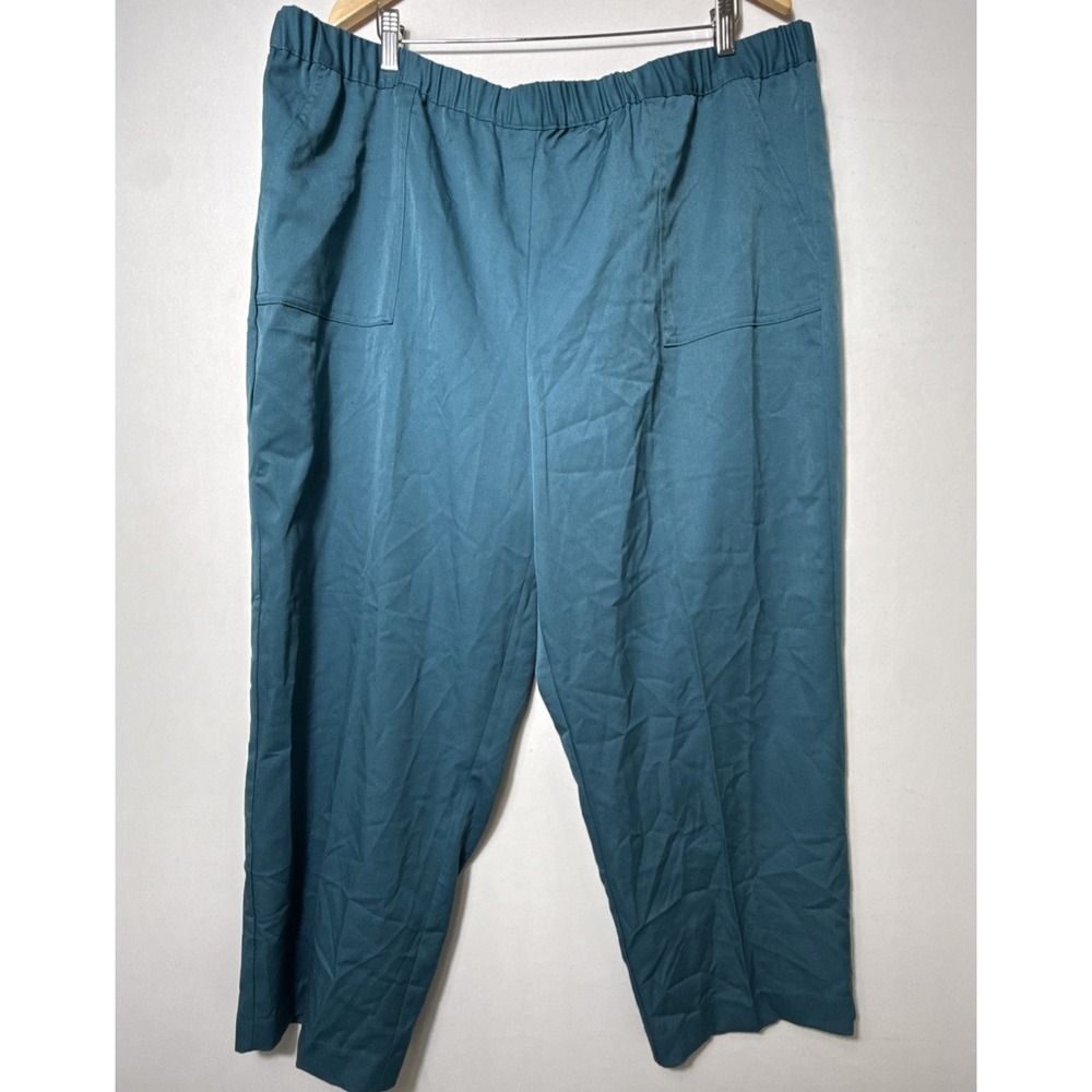 Alfred Dunner Women's Classic Fit Pant Easy Care Pockets Size‎ 22W Blue Green